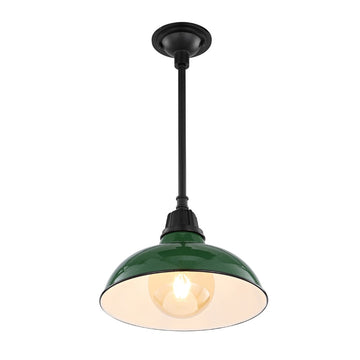 Jasper 12.25" Farmhouse Industrial Indoor/Outdoor Iron LED Pendant